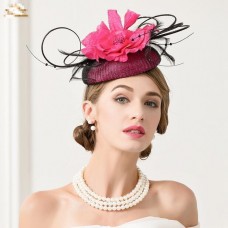 Mujers Kentucky Derby Church Wedding Noble Dress hat Crape Line Party Hats stage  eb-22637097